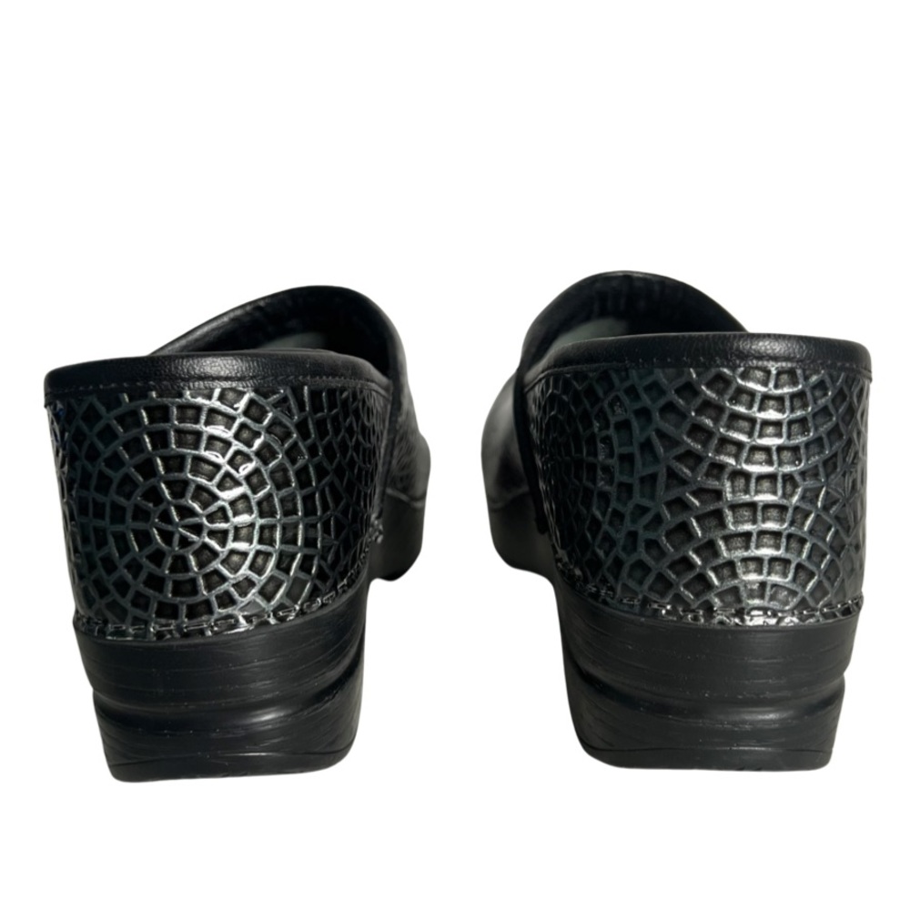 Dansko Mosaic Women’s Black Gray Patent Leather Slip On Clogs Shoes Size 8.5-9 - Picture 8 of 11